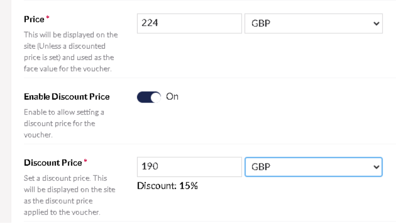 discount toggle