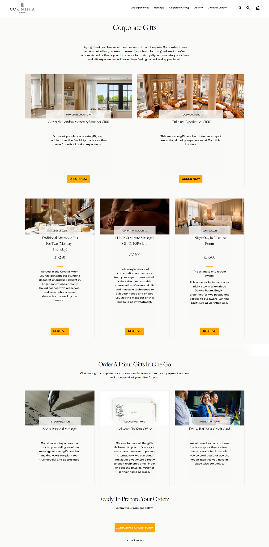 Corinthia Corporate Page Example